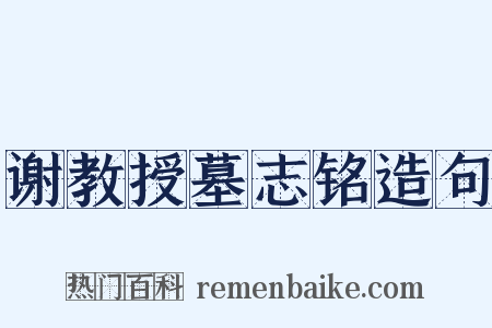 谢教授墓志铭造句是什么意思的图片